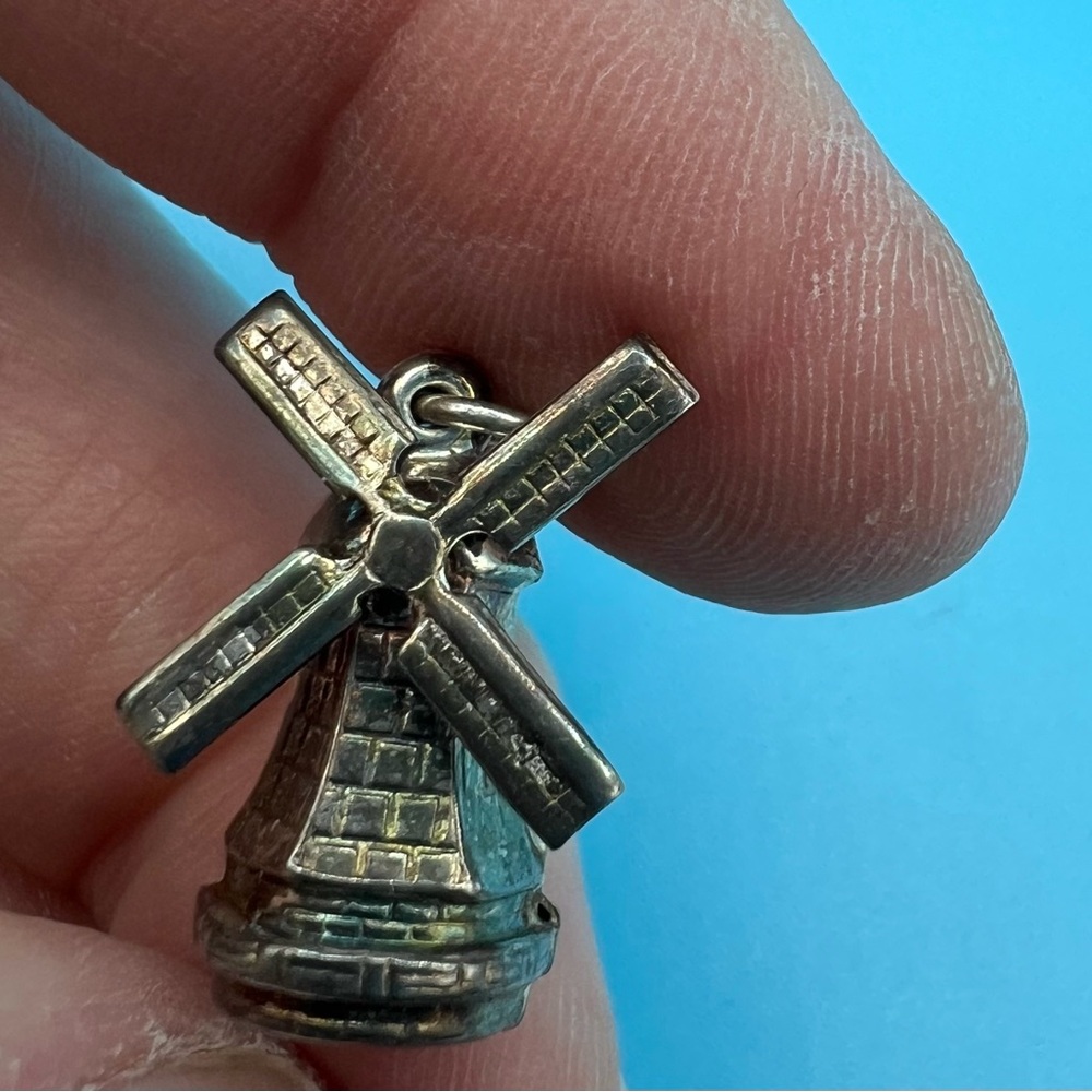 Sterling Articulated Windmill Charm Pendant